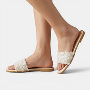 Women's Flat Pearl Sandals