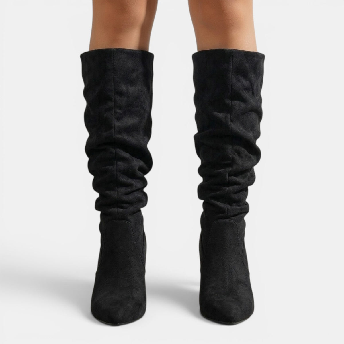 Women's Faux Suede Tall Boots - Stiletto Heel, Pointed Toe
