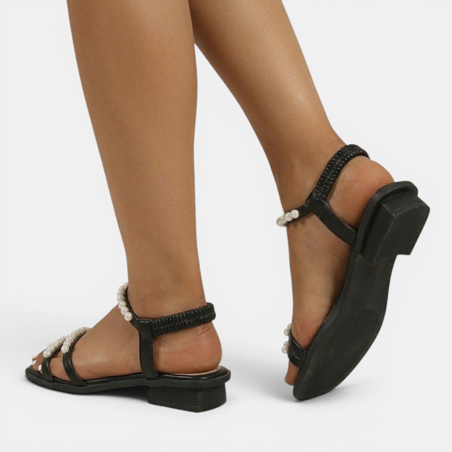 Women's Flat Pearl Sandals