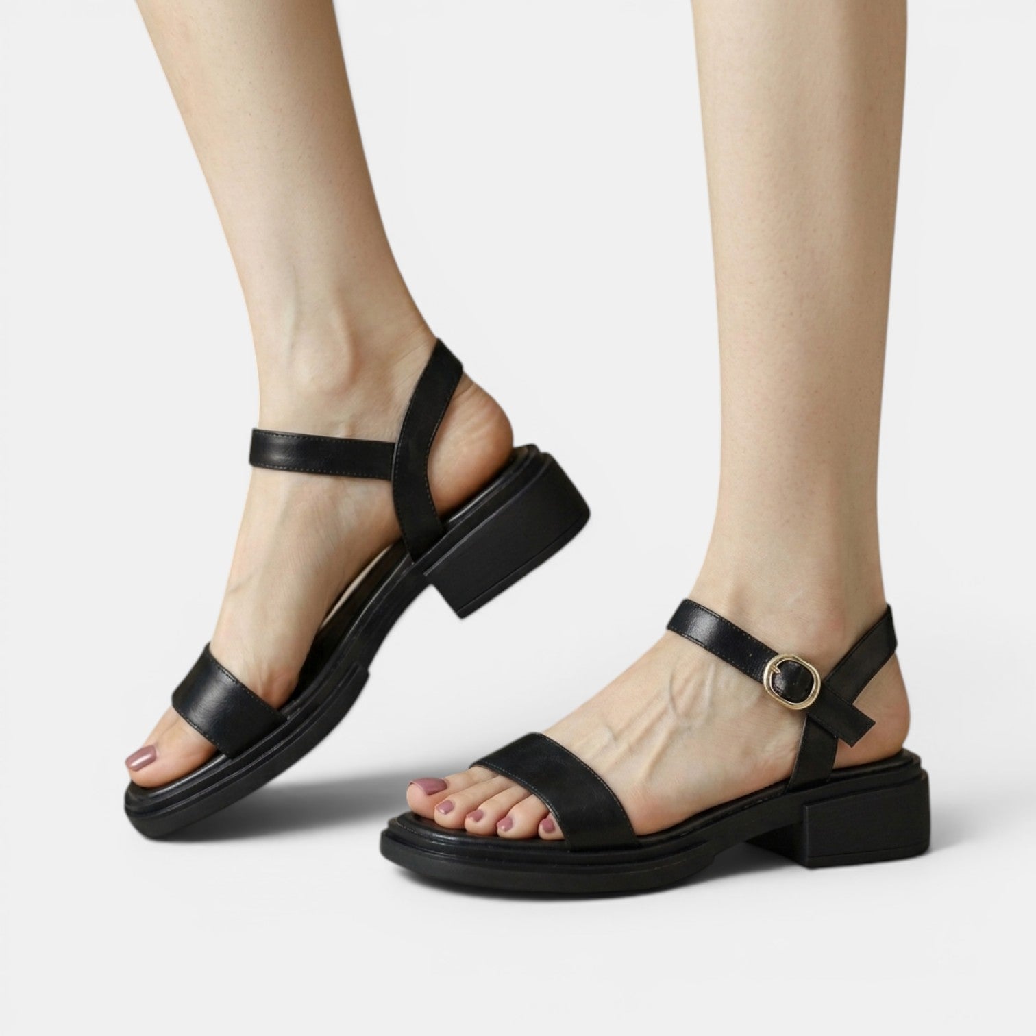 Sandalias Mujer Cuero Plataforma
