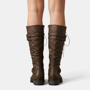 Women's Combat Boots with Buckles