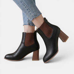 Women's Stretch Heeled Ankle Boots - Sock Fit