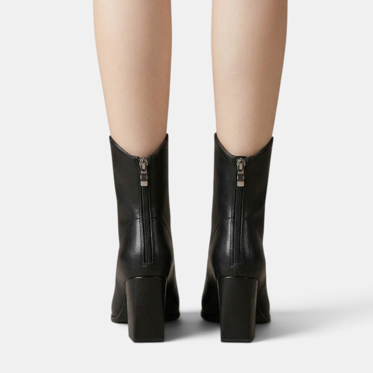 Botines Mujer Punta Fina Tacón Grueso