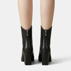 Women's Pointed Toe Chunky Heel Ankle Boots