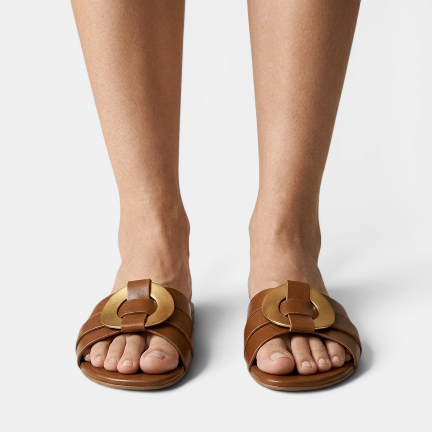 Sandalias Mujer Piel Hebilla