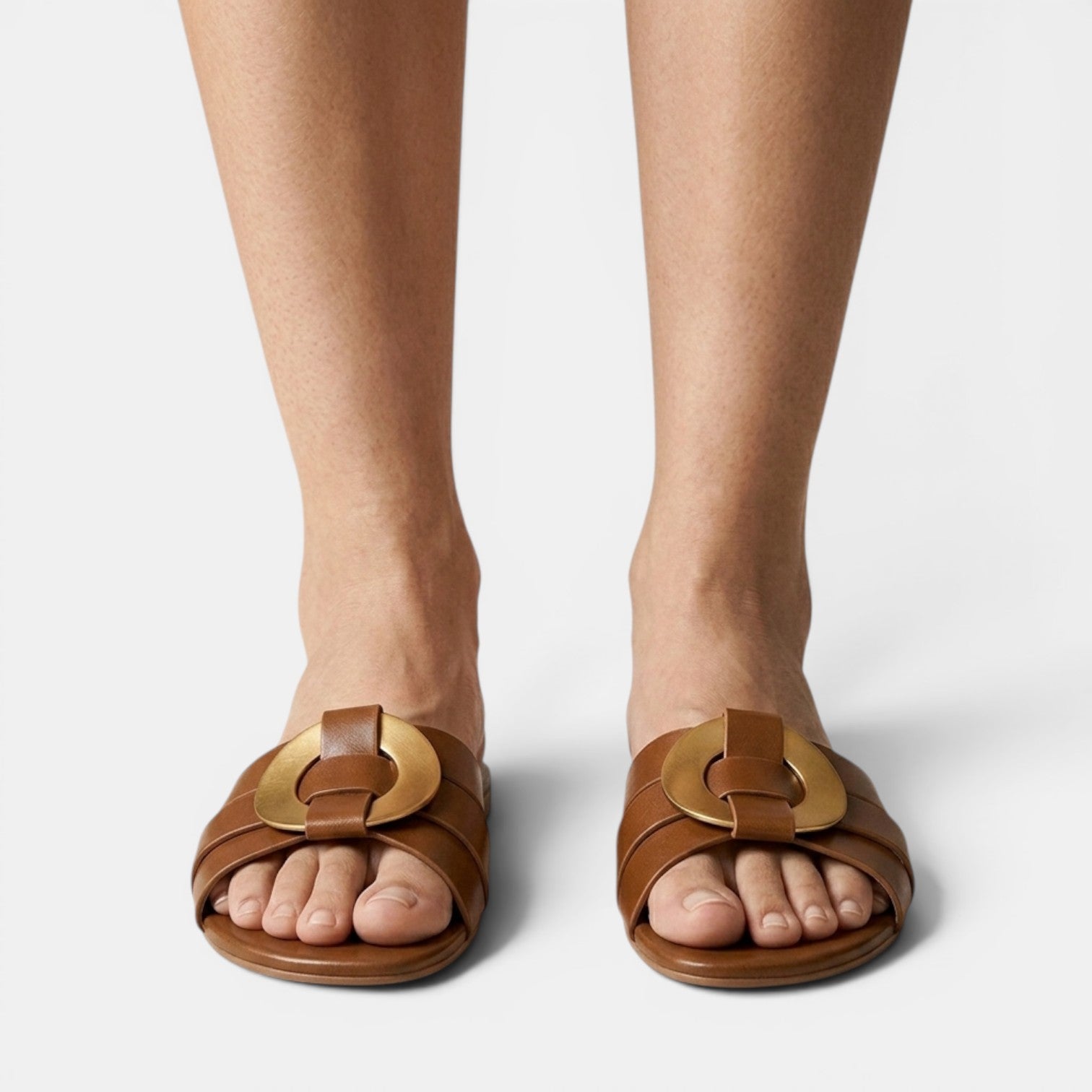 Sandalias Mujer Piel Hebilla