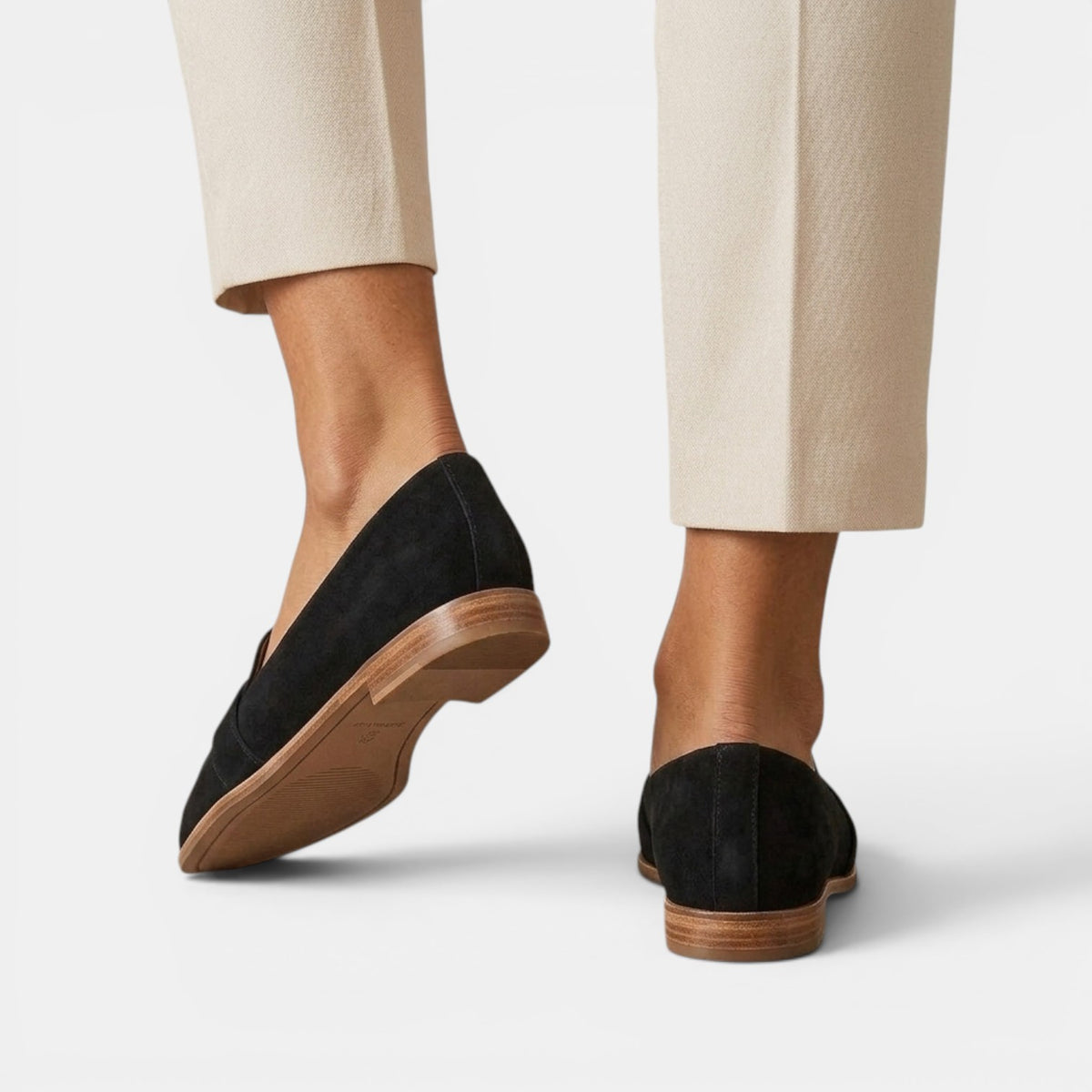 Women's Suede Orthopedic Loafers - Cushioned Insole, Slip-On