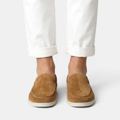 Men's Suede Slip-On Loafers - Matte Finish, Casual Dress Shoes