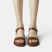 Sandalias Mujer Cuero Plataforma