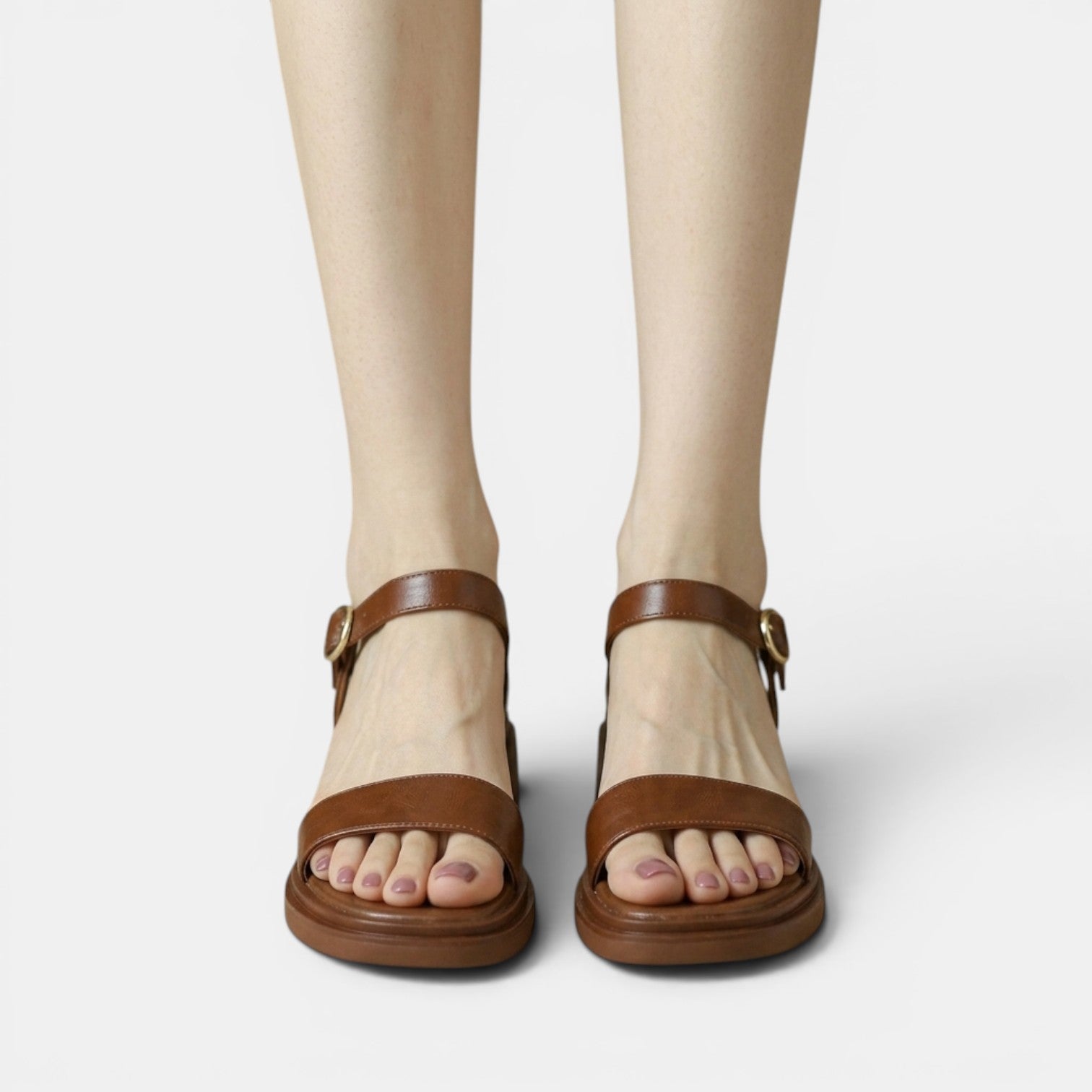 Sandalias Mujer Cuero Plataforma