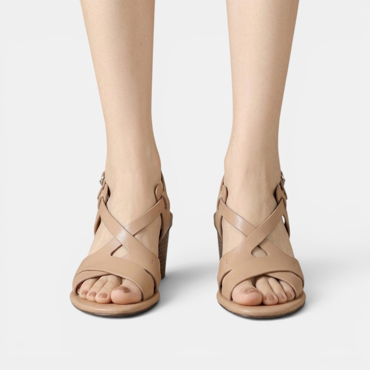 Sandalias Mujer Piel Premium con Tacón Bloque Elegante