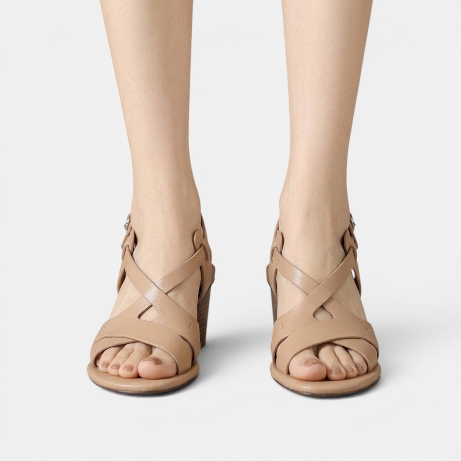 Women's Premium Leather Block Heel Sandals