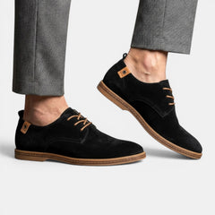 Men's Suede Derby Shoes - Lace-Up, Classic