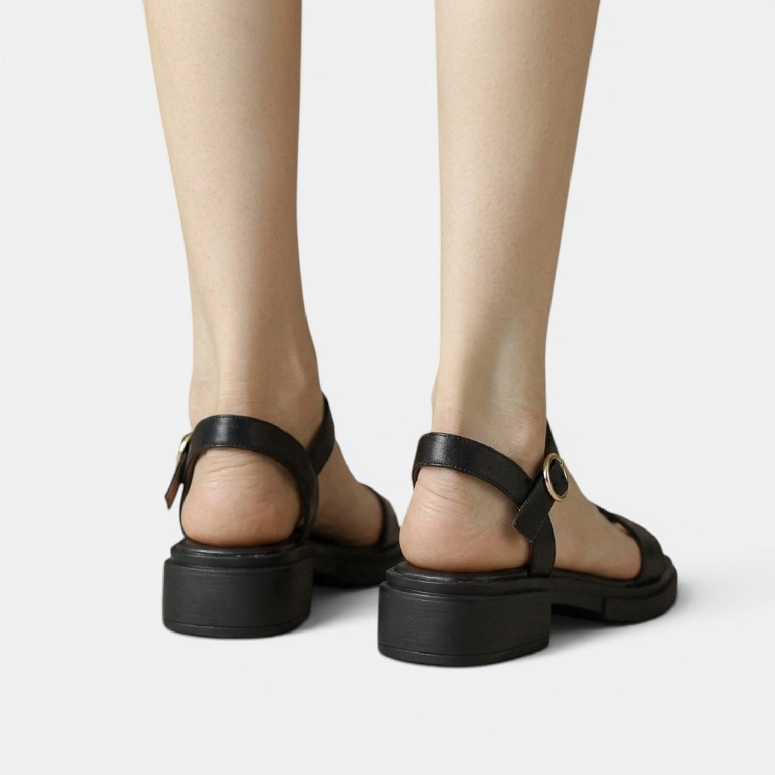 Sandalias Mujer Cuero Plataforma