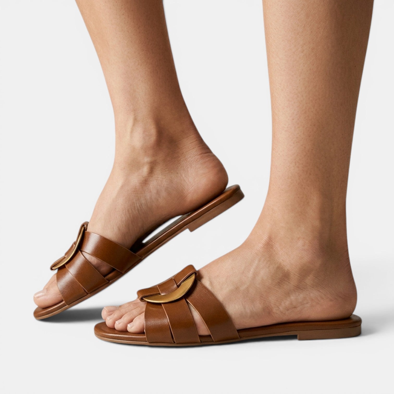 Sandalias Mujer Piel Hebilla