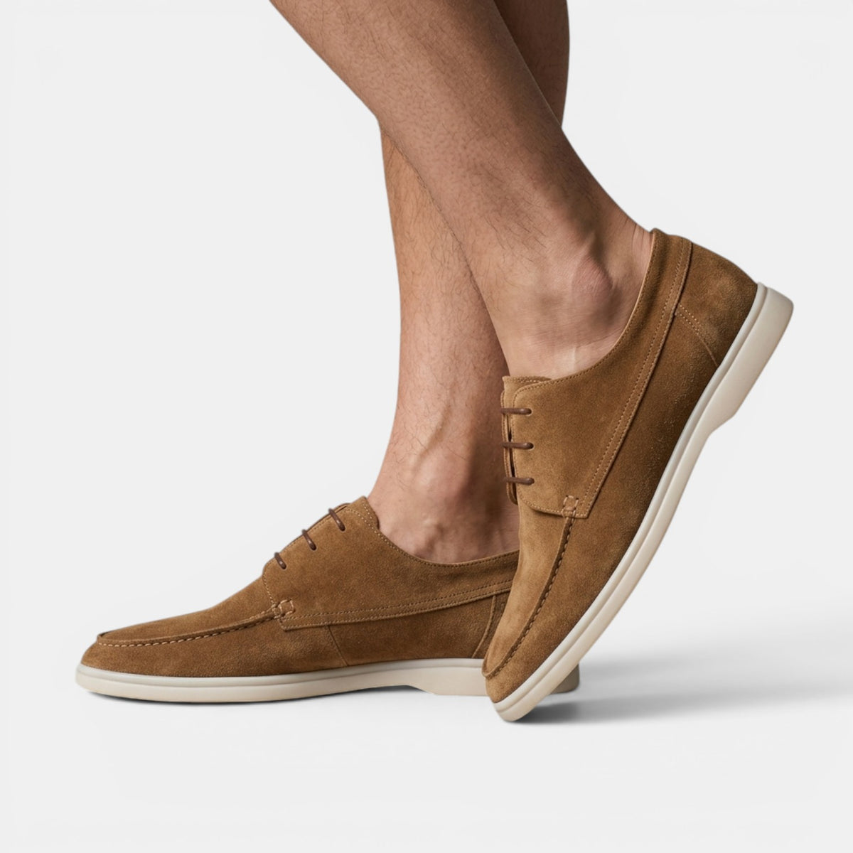 Men's Suede Boat Shoes - Flexible Sole, Moccasin Style