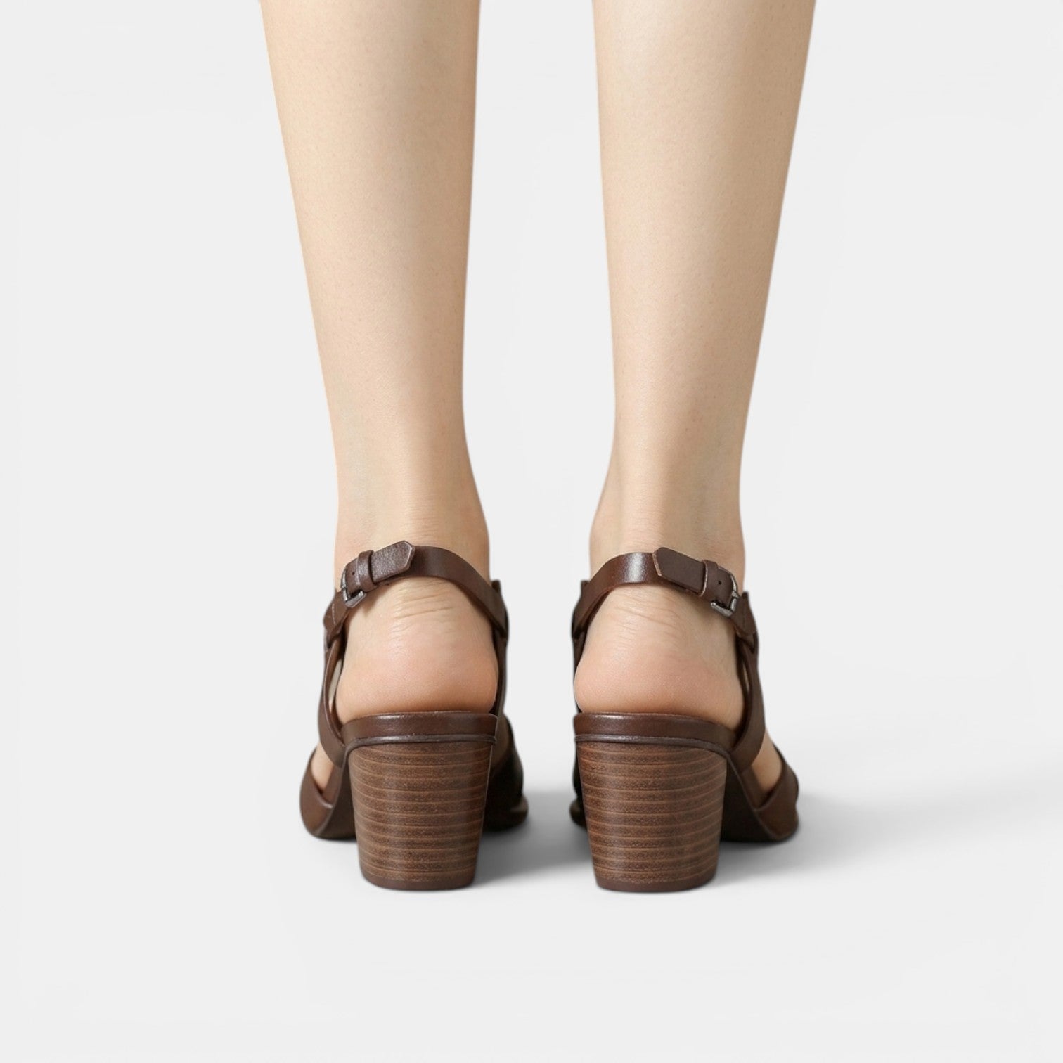 Women's Premium Leather Block Heel Sandals