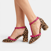 Zapatos de Tacón Leopardo Mujer