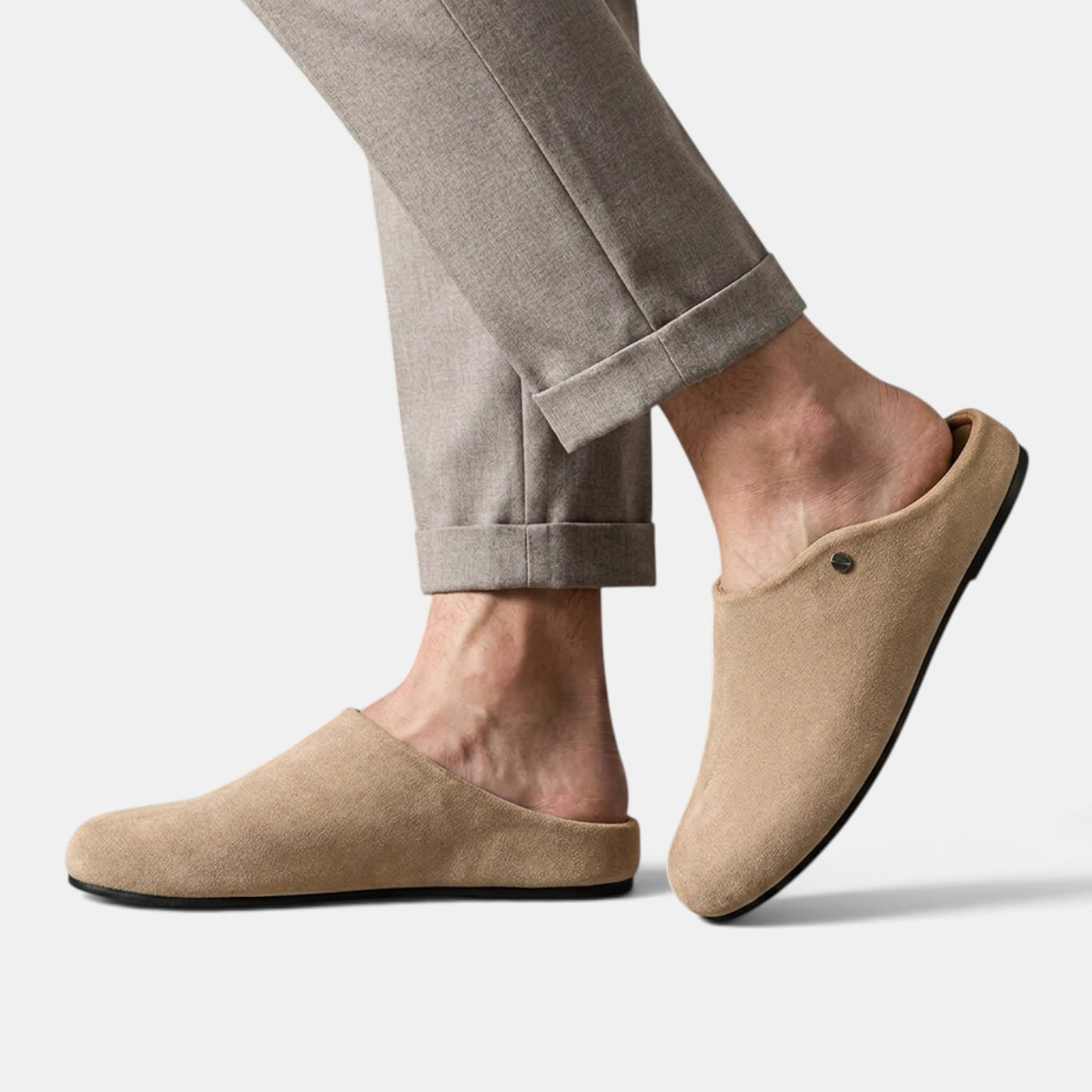 Zuecos Hombre Ante Retro Suela Gruesa