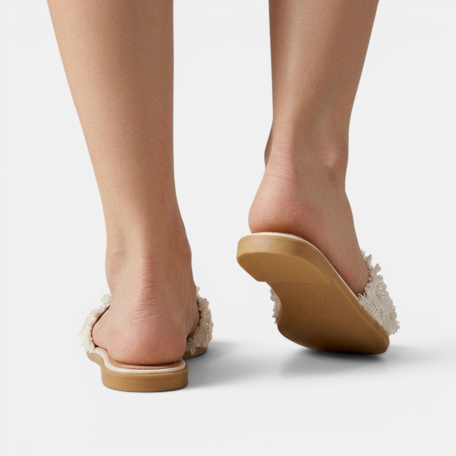 Sandalias Planas Mujer con Perlas