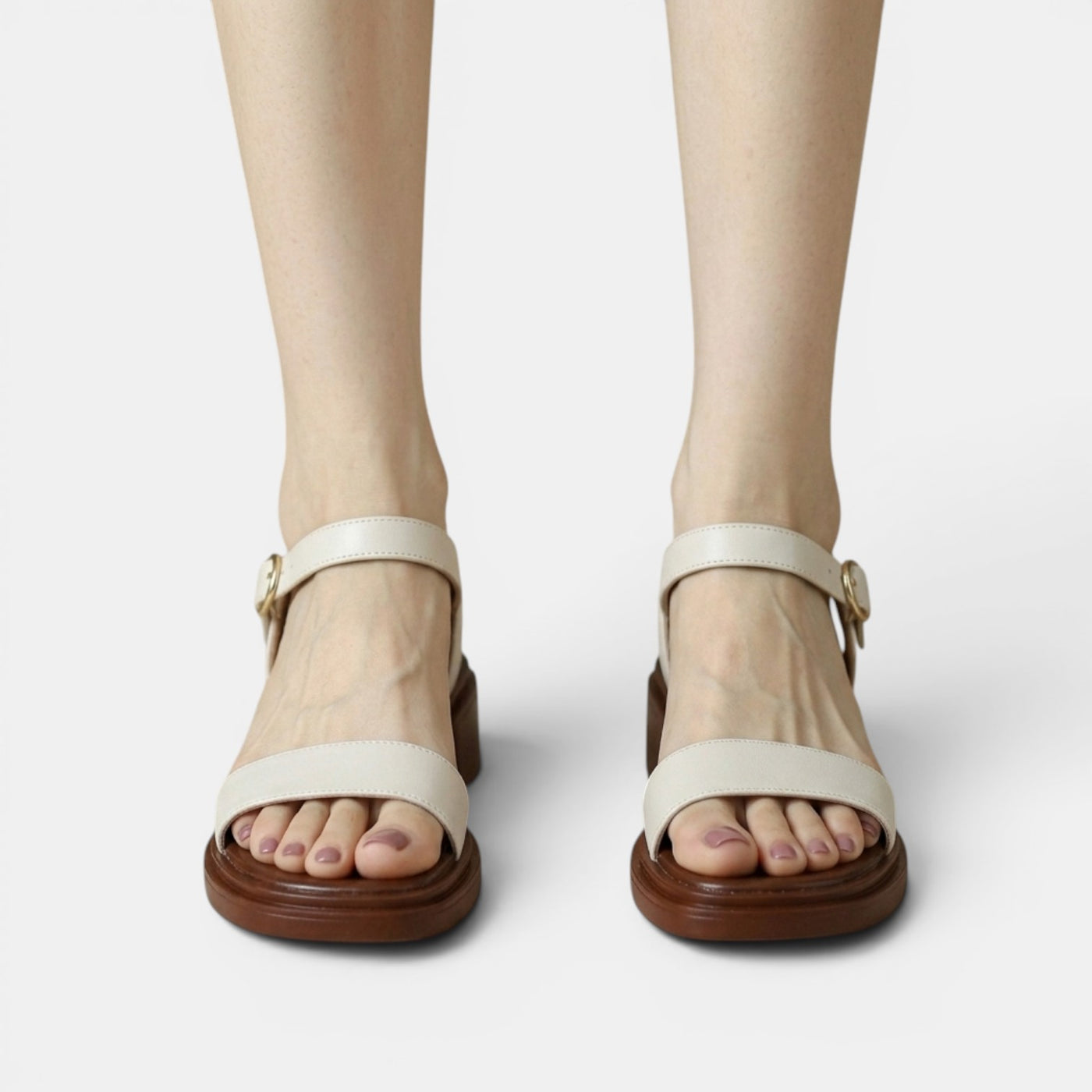 Sandalias Mujer Cuero Plataforma