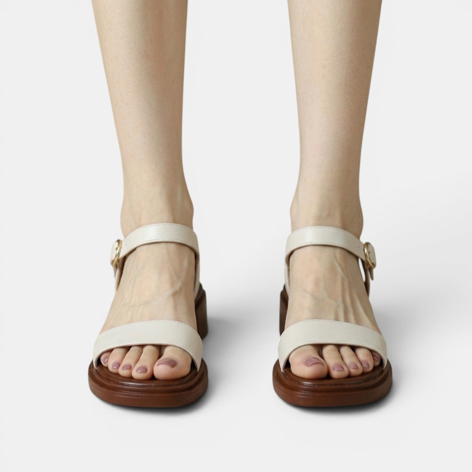 Sandalias Mujer Cuero Plataforma