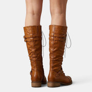 Women's Combat Boots with Buckles