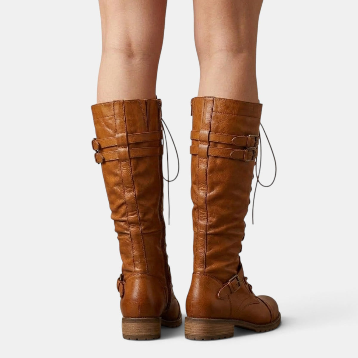 Women's Combat Boots with Buckles