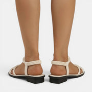 Sandalias Planas Perlas Mujer