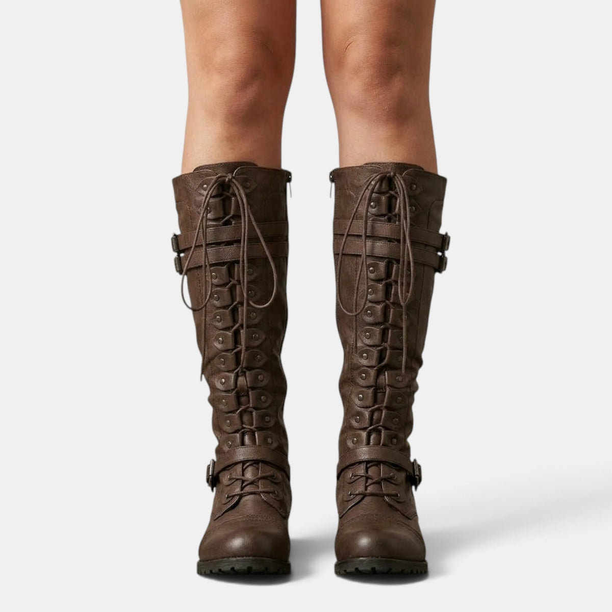 Women's Combat Boots with Buckles
