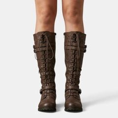 Botas Mujer Combat con Hebillas