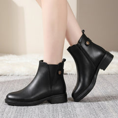 Women's Warm Lined Block Heel Boots - Winter Boots