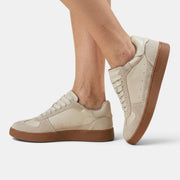 Zapatos Mujer de Piel Beige Casual Transpirables Estilo Retro Elegante