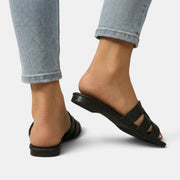 Women's Premium Leather Orthopedic Sandals – Flat Sandals with H-Strap