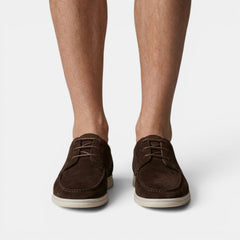 Men's Suede Boat Shoes - Flexible Sole, Moccasin Style