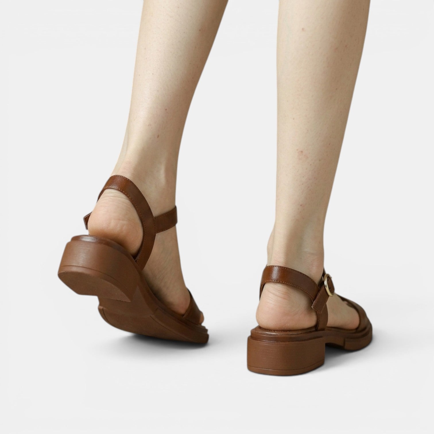 Sandalias Mujer Cuero Plataforma