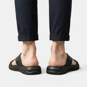 Men's Leather Cross-Strap Sandals