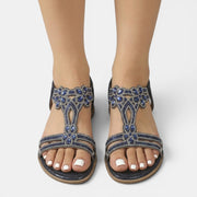 Women's Flat Sandals with Rhinestones