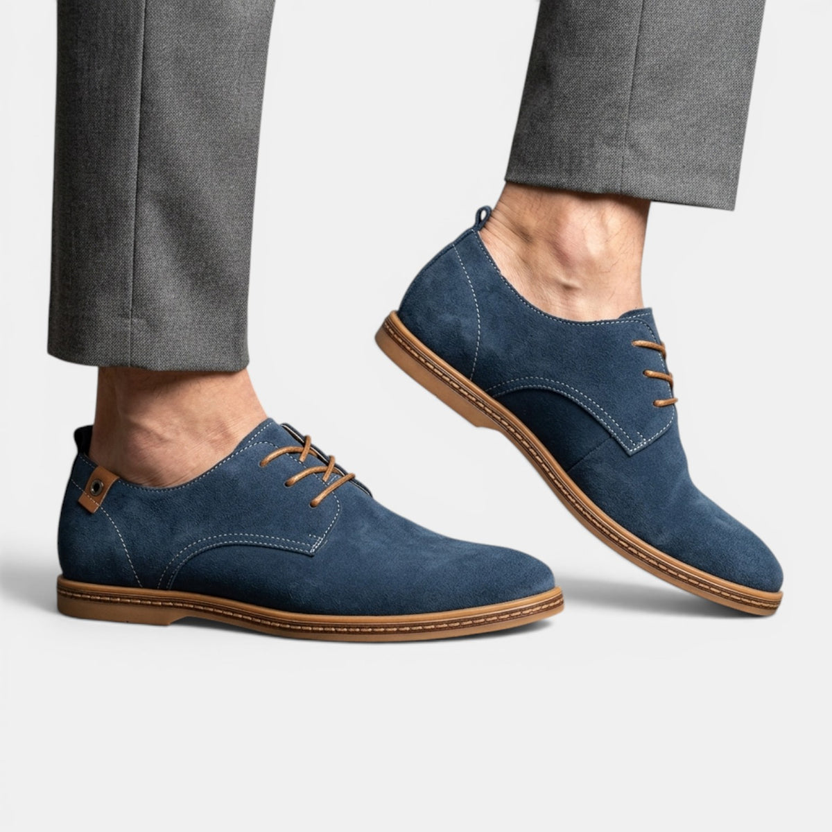 Men's Suede Derby Shoes - Lace-Up, Classic