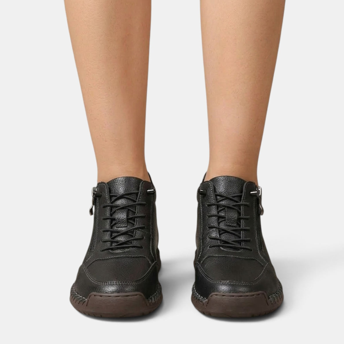 Botines Barefoot de Piel para Mujer con Cremallera Lateral