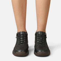 Botines Barefoot de Piel para Mujer con Cremallera Lateral