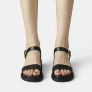 Sandalias Mujer Cuero Plataforma