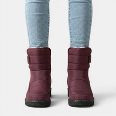 Women's Fur-Lined Snow Ankle Boots - Non-Slip Sole