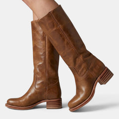 Women's Mid-Calf Boots - Chunky Heel