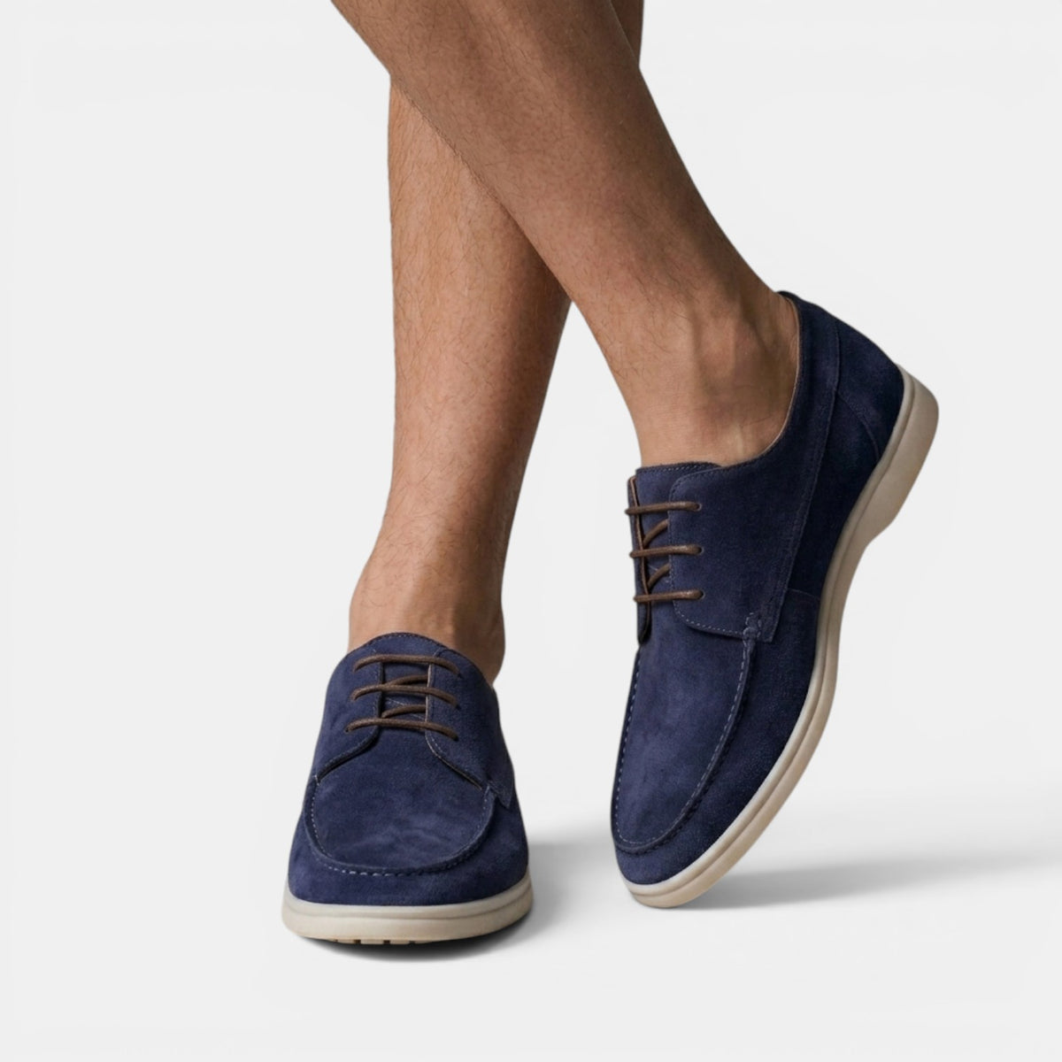 Men's Suede Boat Shoes - Flexible Sole, Moccasin Style