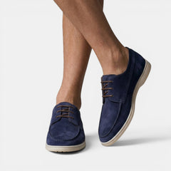 Men's Suede Boat Shoes - Flexible Sole, Moccasin Style