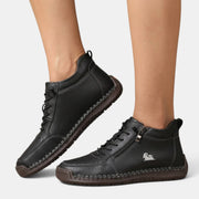 Botines Barefoot de Piel para Mujer con Cremallera Lateral