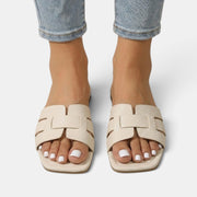 Women's Premium Leather Orthopedic Sandals – Flat Sandals with H-Strap