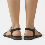 Women's Flat Sandals with Rhinestones