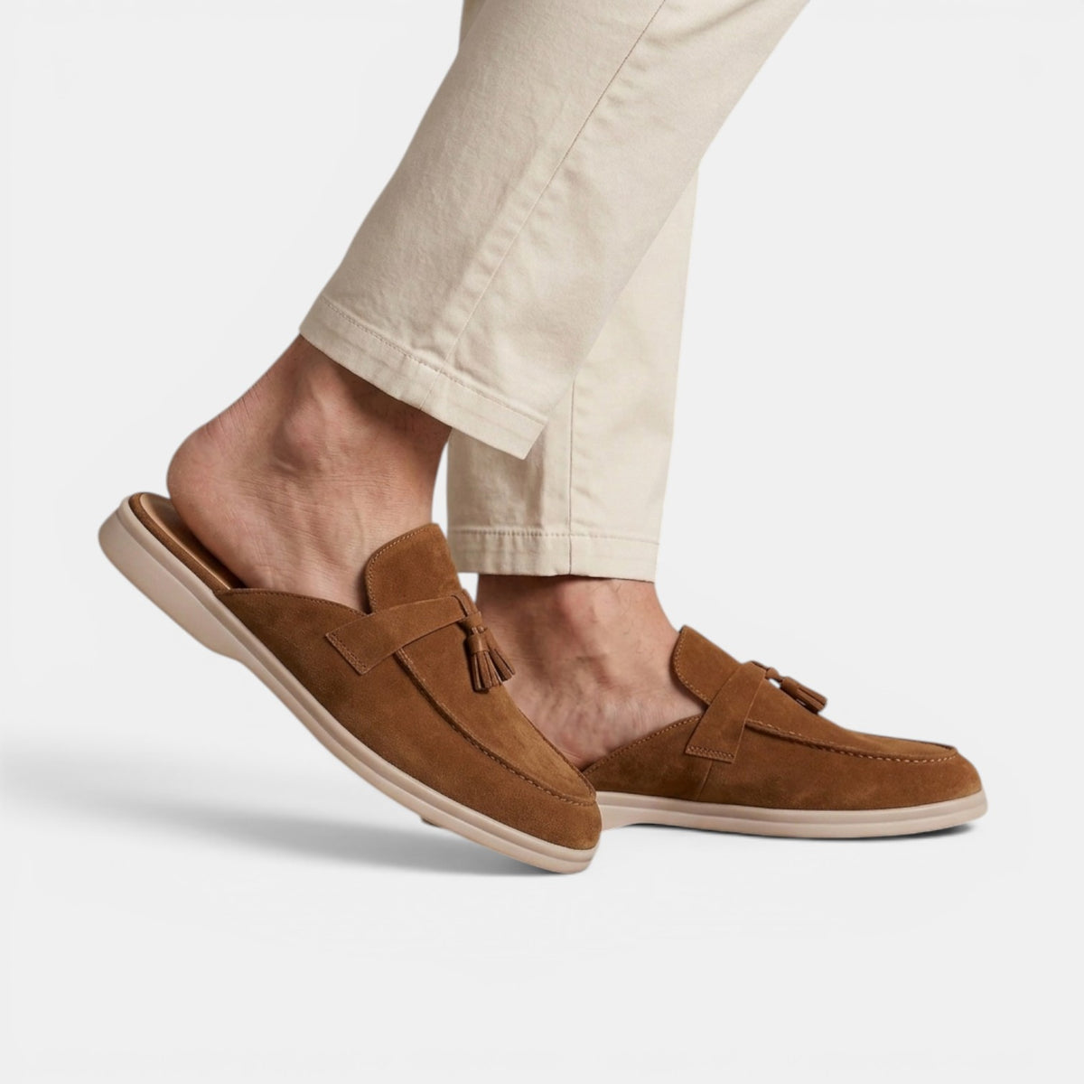 Men's Suede Mule Loafers